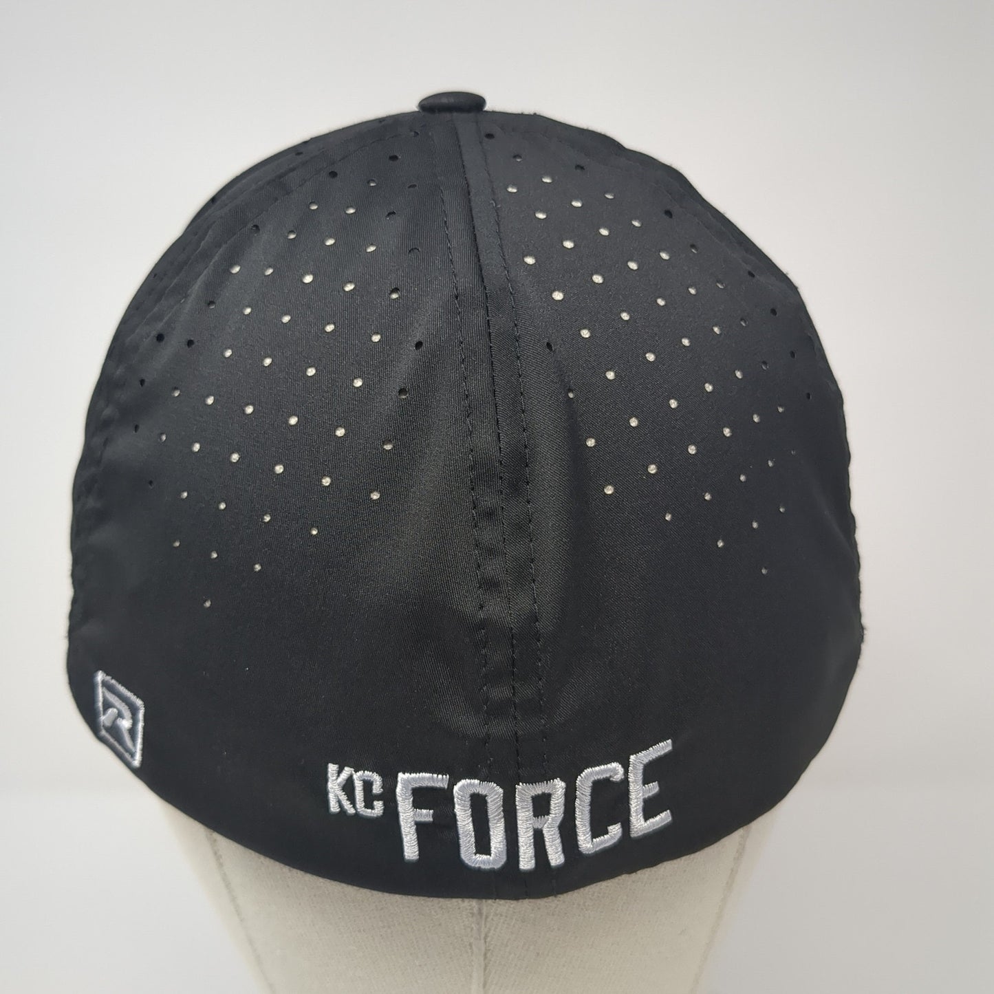 KC Force Fitted Hat Black Medium Embroidered Laser Cut Richardson
