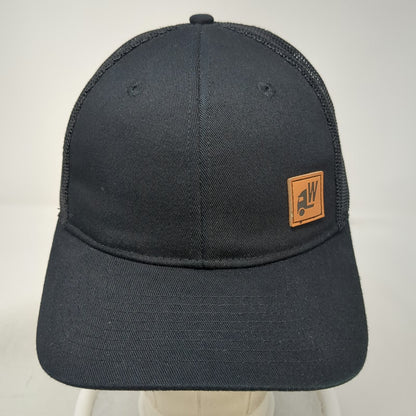 Western Trailers Trucker Hat Black One Size Mesh Back Snapback Patch Logo Cap