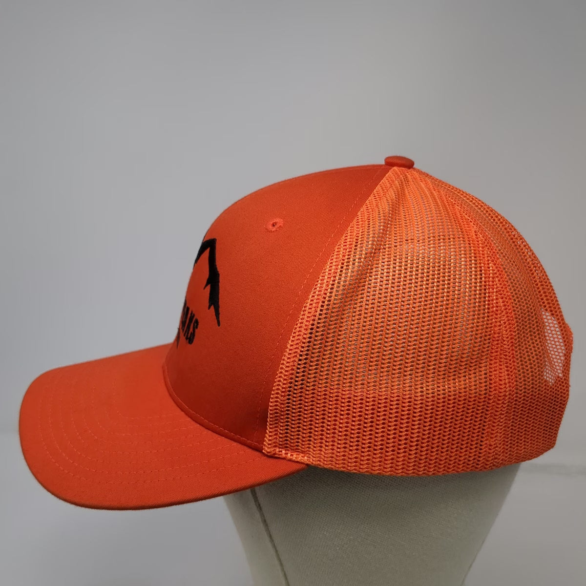 Richardson Trucker Hat Orange One Size Twin Peaks Machining Mountains Mesh 112