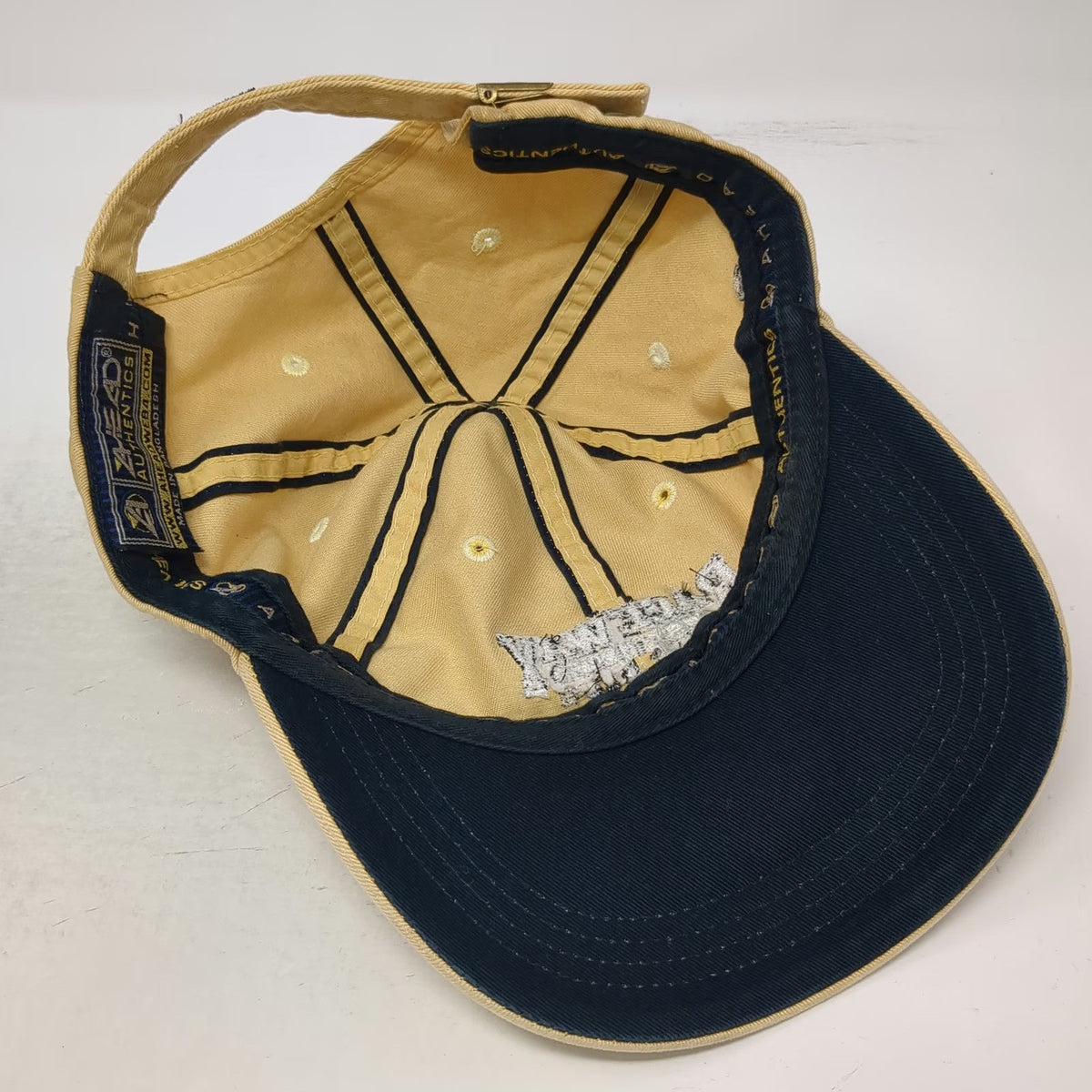 Ahead Baseball Cap Yellow One Size Raceway Golf Club Slideback Crossed Flags hat