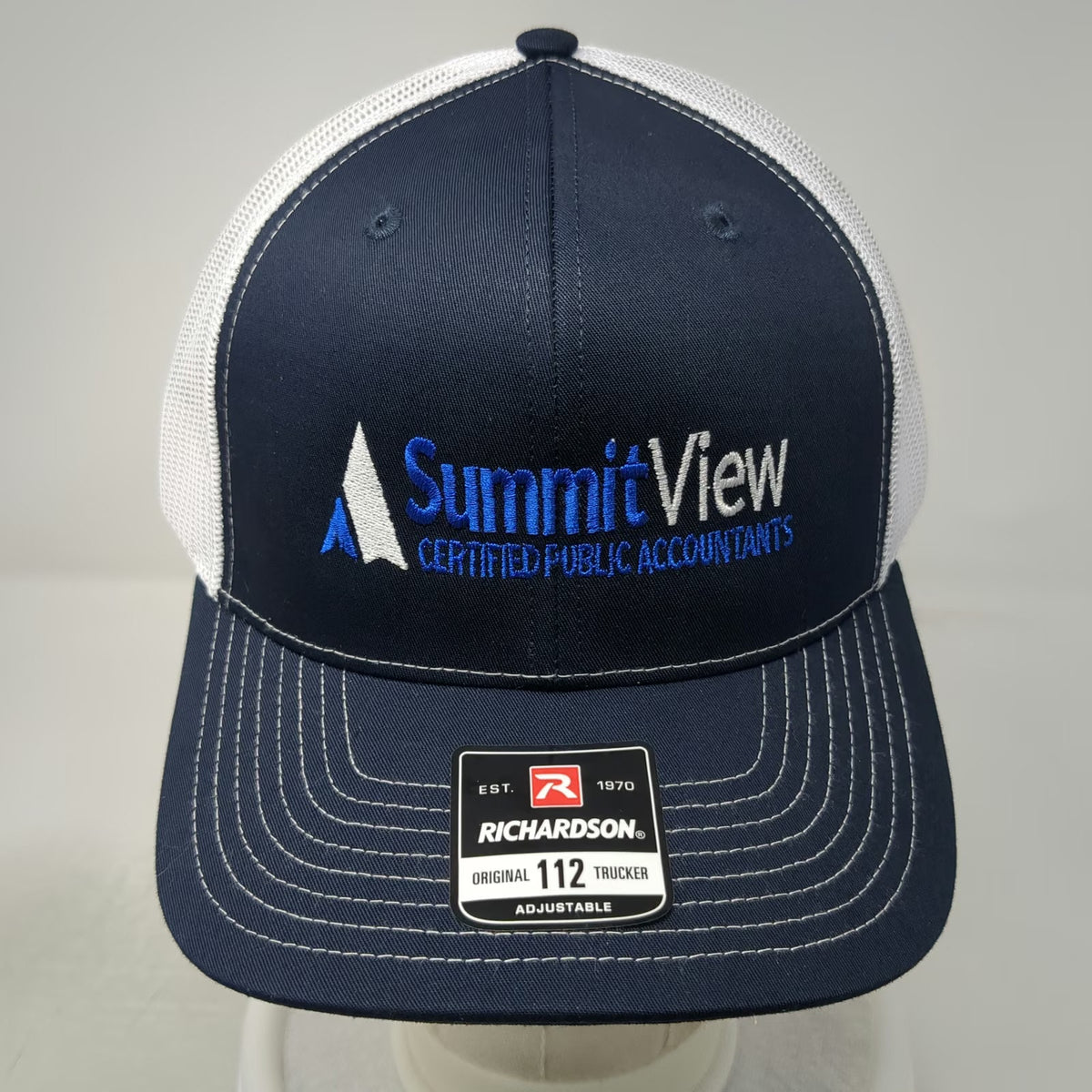 Richardson Trucker Hat Blue One Size Mesh Back Snapback Summit View CPA Logo Hat