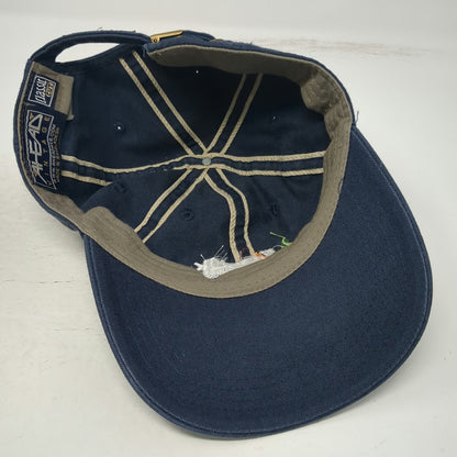 Ahead Baseball Cap Blue One Size Slideback Cotton Embroidered Gecko Logo Hat
