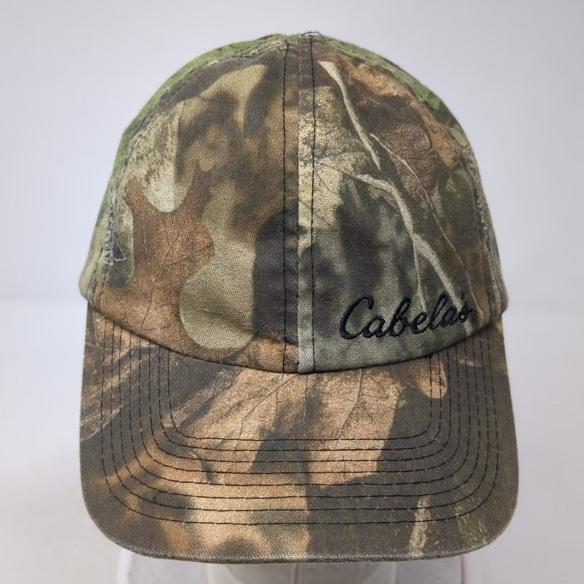 Cabela's Baseball Cap Brown Green Camo Gore-Tex Strapback Hat OS Vintage