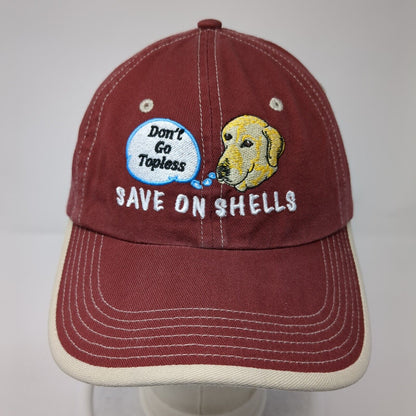 Don't Go Topless Save On Shells Strapback Hat Red One Size Embroidered