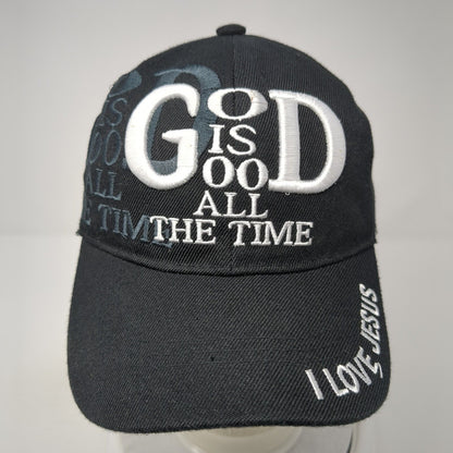 God Is Good All The Time Strapback Hat Black One Size I Love Jesus