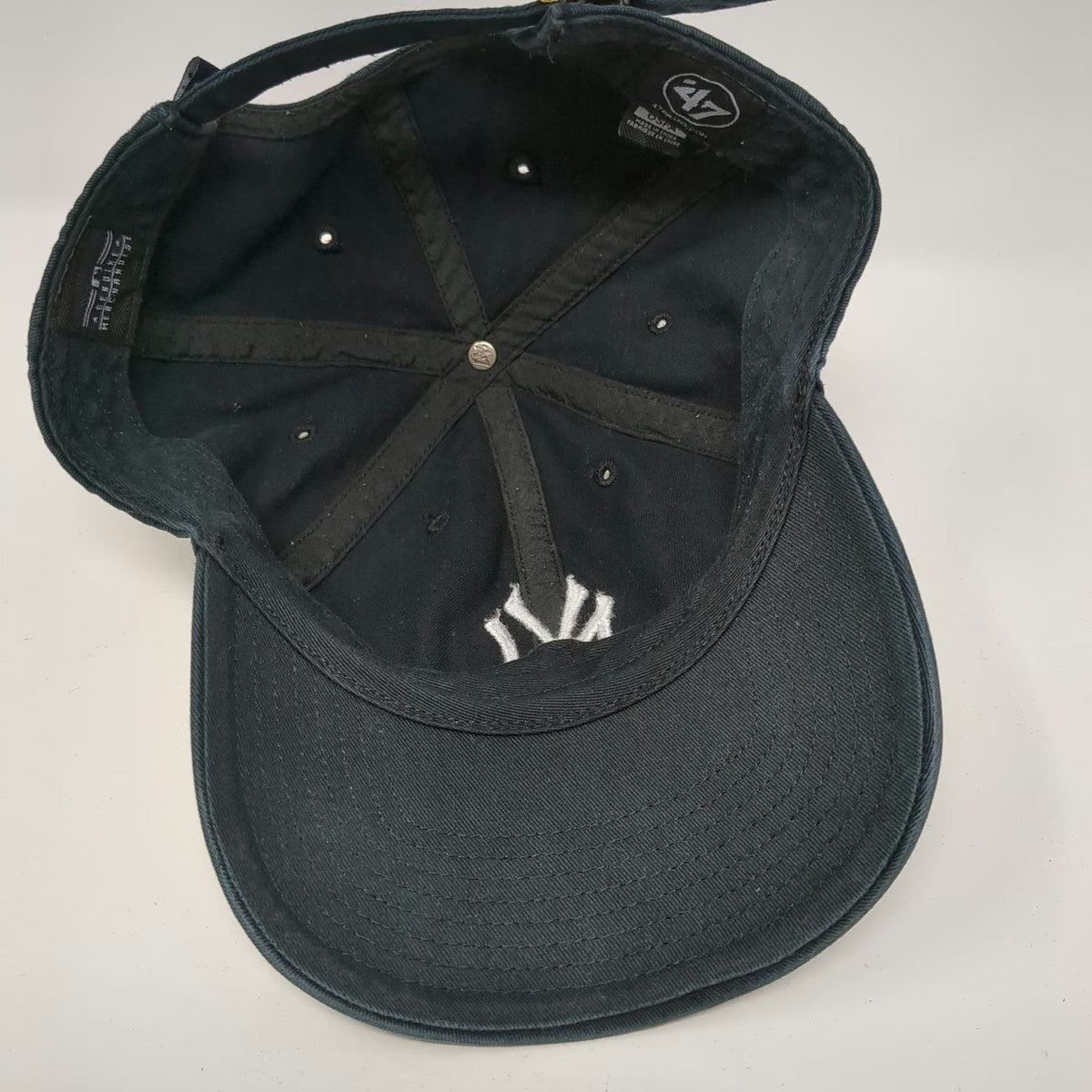 '47 New York Yankees MLB Black One Size Baseball Cap Slideback Hat Curved Brim