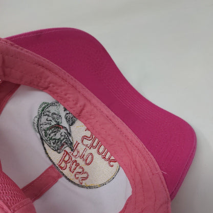 Bass Pro Shops Snapback Trucker Hat Pink OSFM Adjustable Mesh Back Gone Fishing
