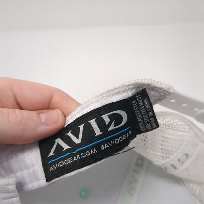 Fishing Hook Patch Snapback Trucker Hat Blue One Size Mesh Back Avid