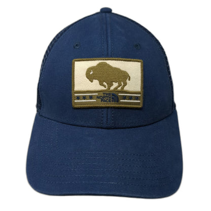 The North Face Trucker Hat Blue One Size Bison Patch Mesh Snapback Adventure