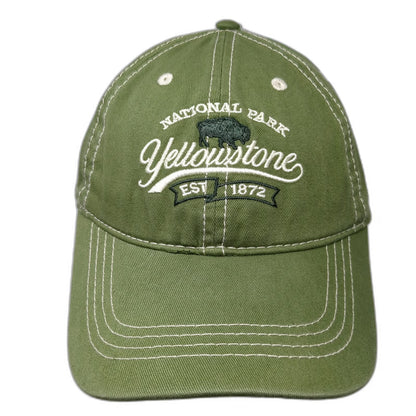 Prairie Mountain Baseball Cap Green One Size Yellowstone National Park Bison Hat