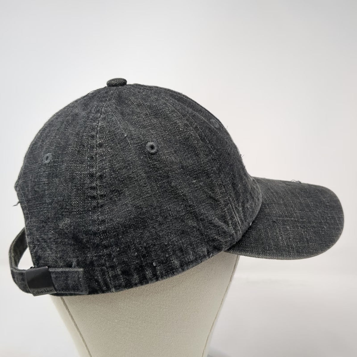 Calvin Klein Jeans Baseball Cap Gray One Size Slideback Denim Embroidered Hat