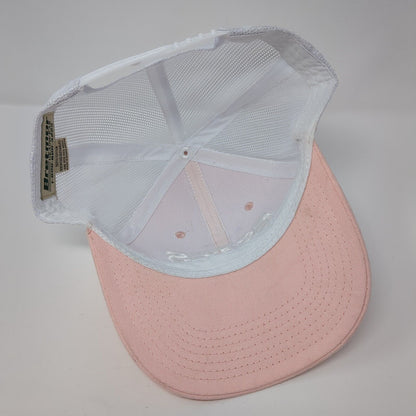 Estes Snapback Mesh Back Trucker Hat Pink One Size Embroidered 6 Panel