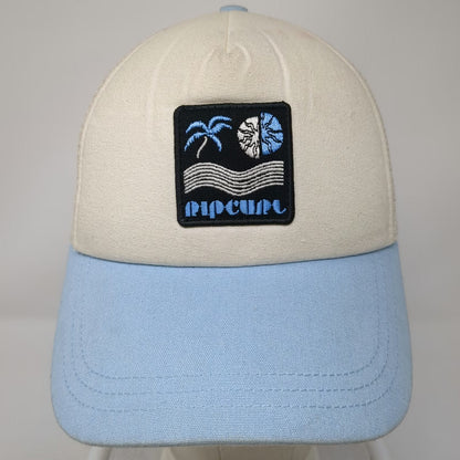 Rip Curl Trucker Hat Beige Blue One Size Mesh Back Snapback Surf Beach Patch