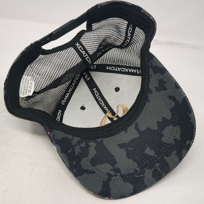 Maxcatch Gray Trucker Hat One Size Fishing Camo Snapback Mesh Trout Logo Gear