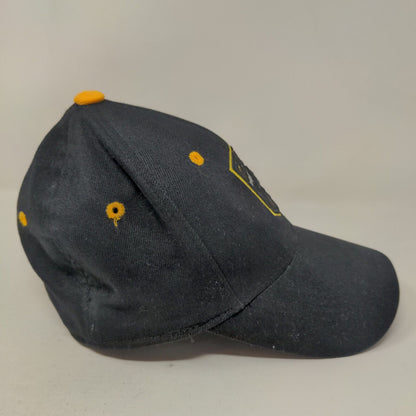 Top of the World Men's Fitted Hat Black Embroidered The Crew Logo Cotton Blend