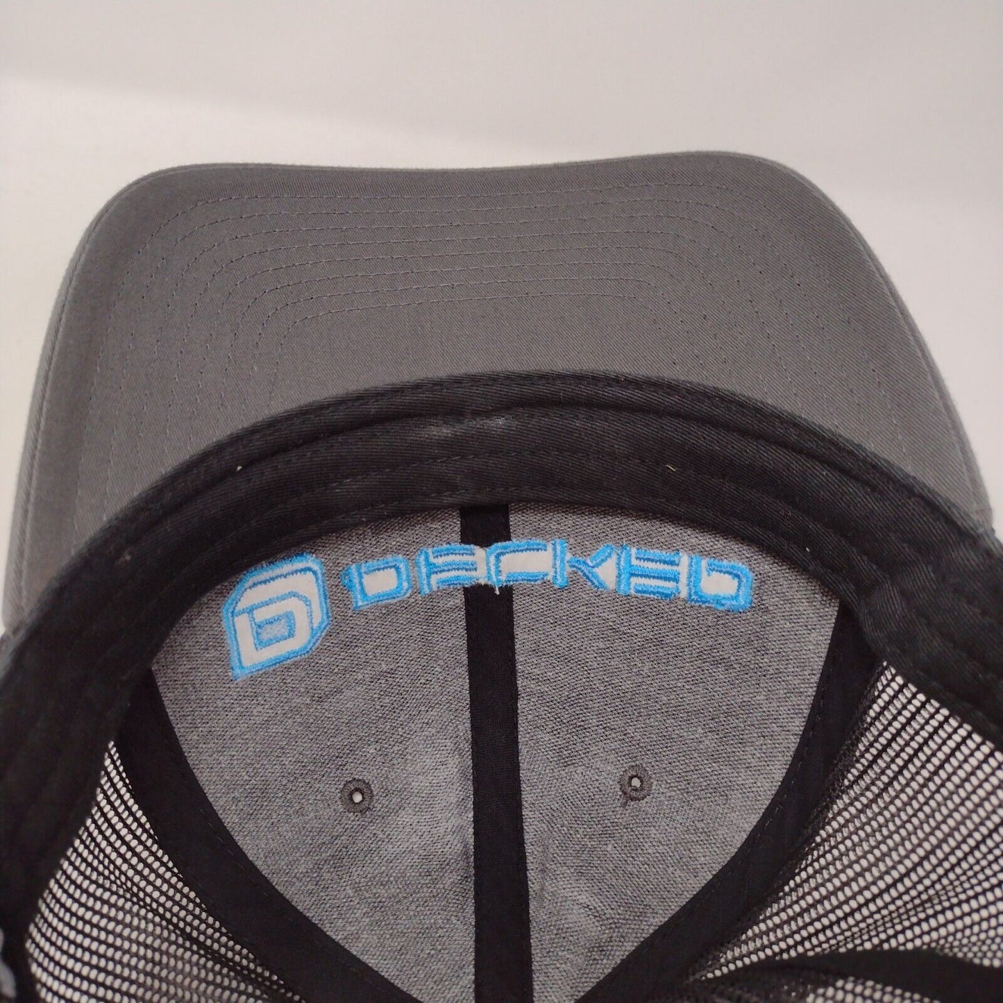 Decked Snapback Mesh Back Trucker Hat Gray OSFA Embroidered Colorblock