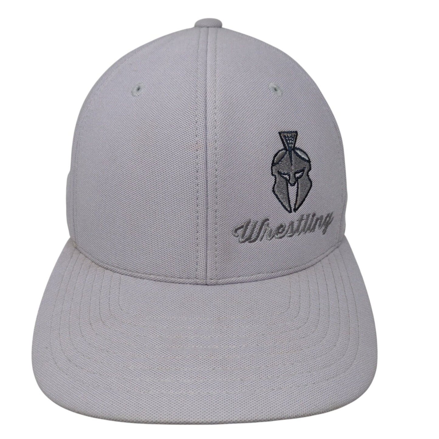 Wrestling Strapback Hat Gray OSFA Embroidered Flexfit Port Authority
