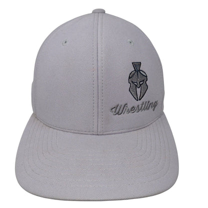 Wrestling Strapback Hat Gray OSFA Embroidered Flexfit Port Authority
