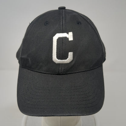 Letter C Strapback Hat Black One Size Adjustable Embroidered Solid TCK