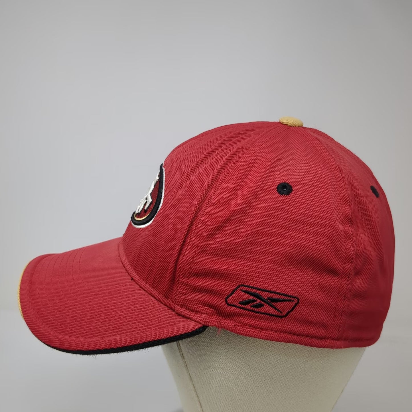 San Francisco 49ers NFL Reebok Cap Red Size XL Fitted Stretch Gold Black White