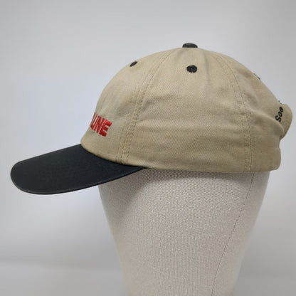 K-Products Baseball Cap Beige Black Bottom Line One Size Slideback Hat Slogan