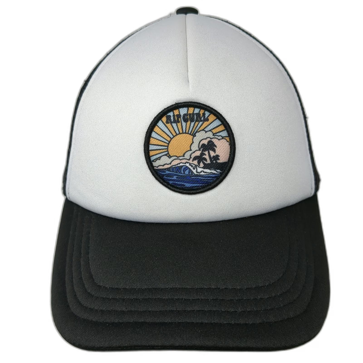 Rip Curl Trucker Hat Black One Size Mesh Snapback Surf Graphic Patch Beach Sun