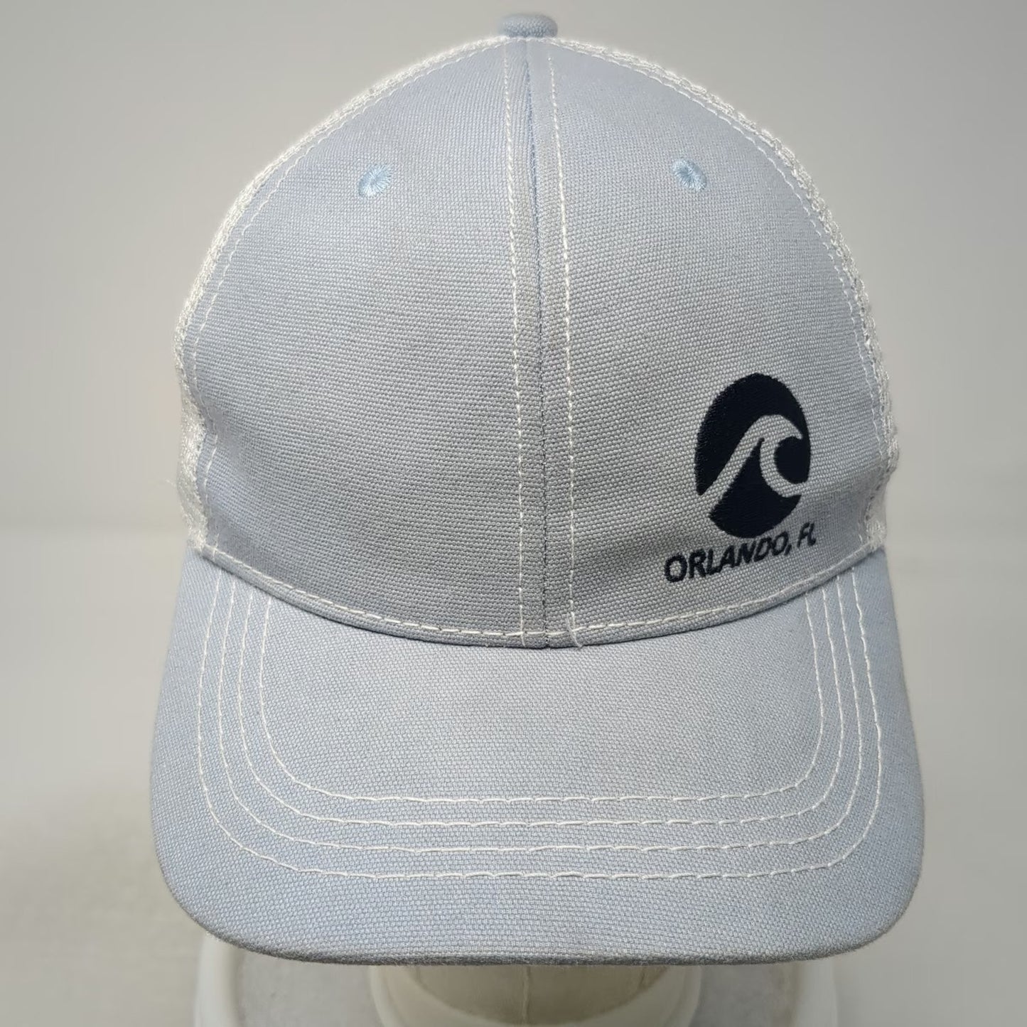 Lucky Fashion Accessories Trucker Hat Blue One Size Orlando Florida Wave Logo