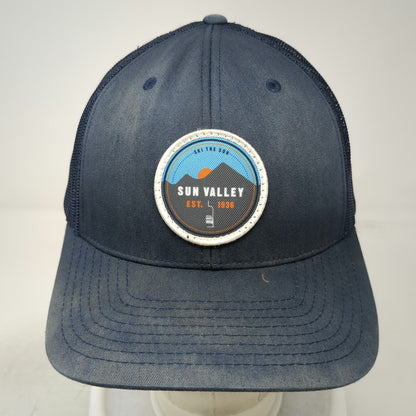 YOU KNOW Trucker Hat Blue One Size Sun Valley Ski Resort Mountain Patch Snapback