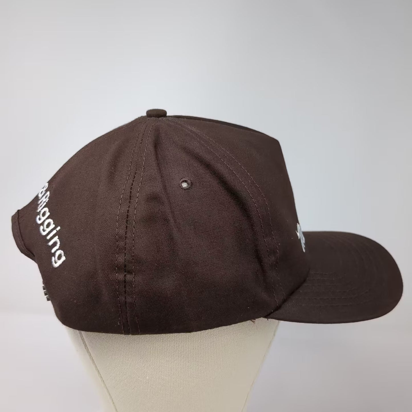 Mr. Crane Inc Crane & Rigging Brown 5 Panel Hat OS Embroidered USA Vintage