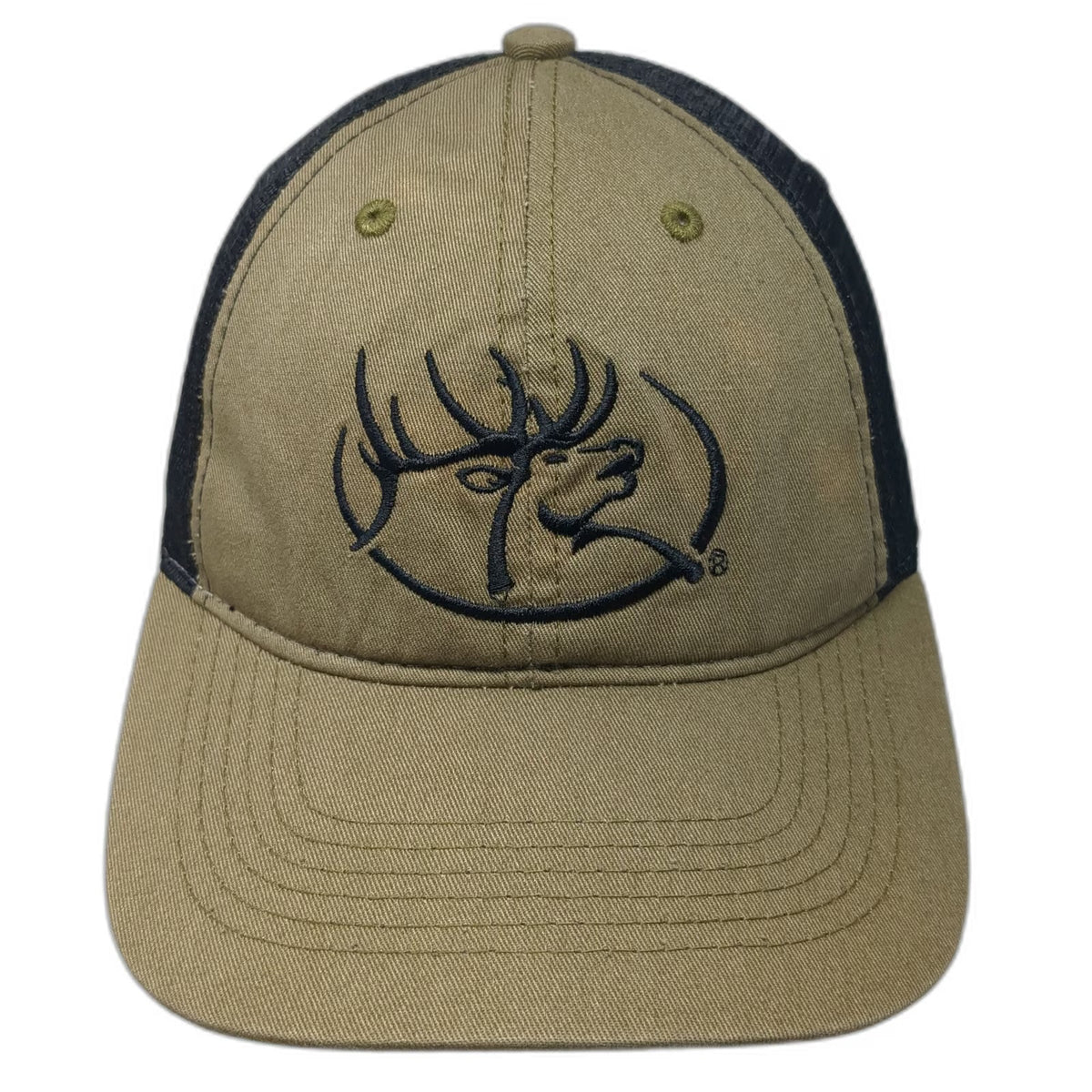 Rocky Mountain Elk Foundation Trucker Hat Green Black One Size Snapback Mesh