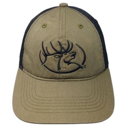 Rocky Mountain Elk Foundation Trucker Hat Green Black One Size Snapback Mesh