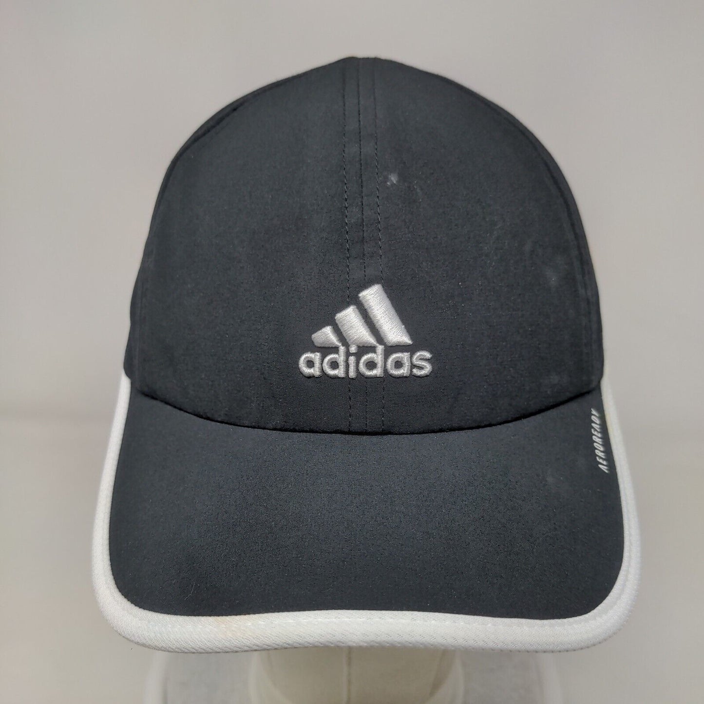 Adidas Aeroready Strapback Hat Black One Size Embroidered White Trim