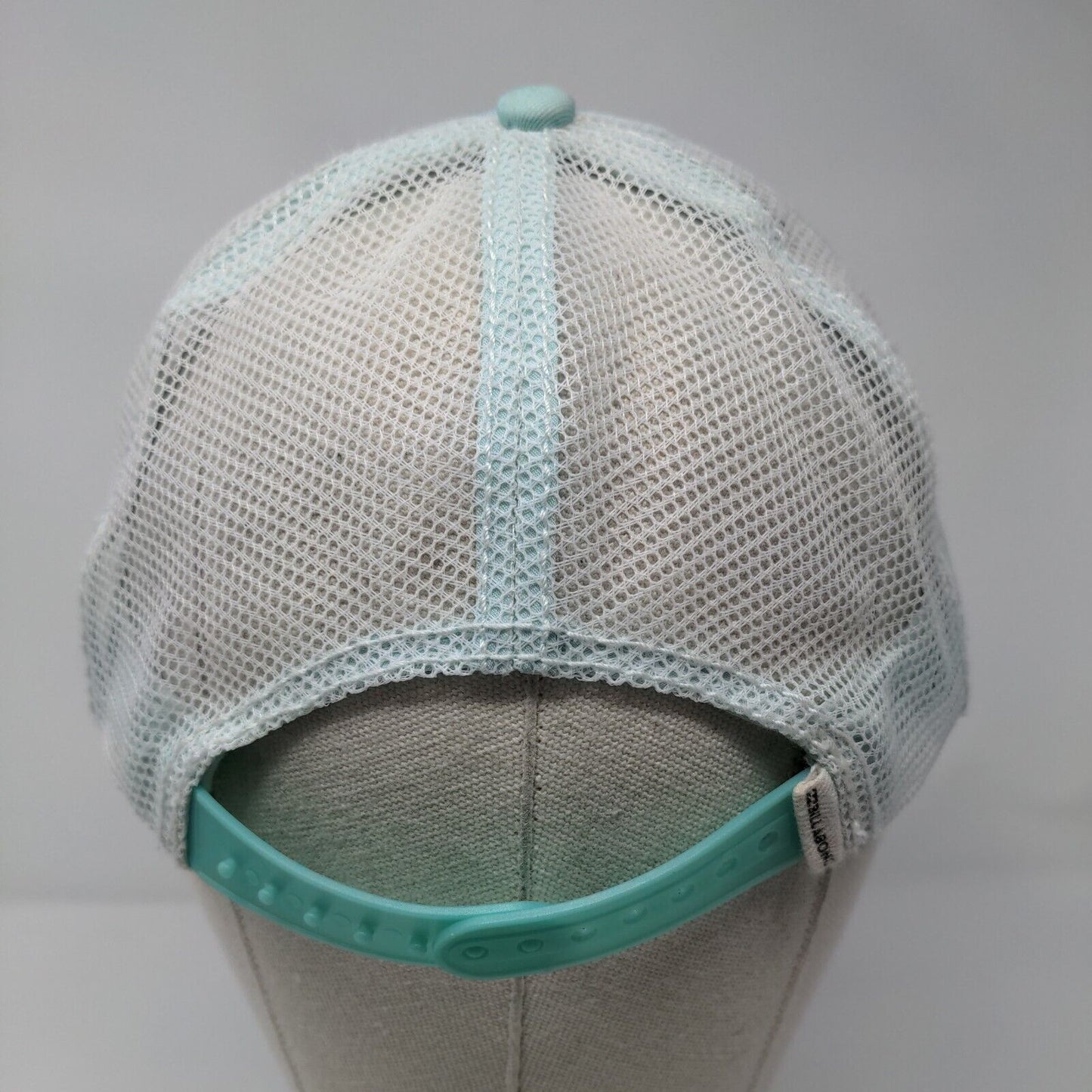 Billabong Snapback Trucker Hat Blue OSFA Adjustable Palm Print Mesh Back