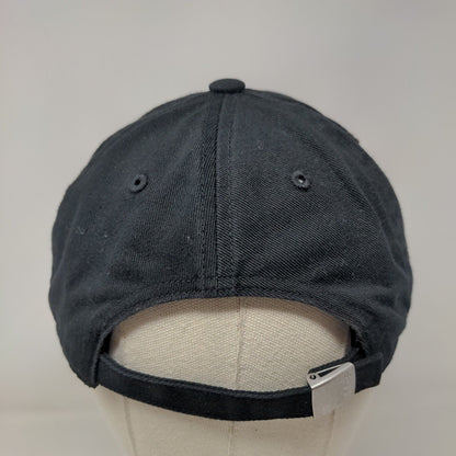 Adidas Slideback Hat Black One Size Adjustable Embroidered Aeroready Cotton