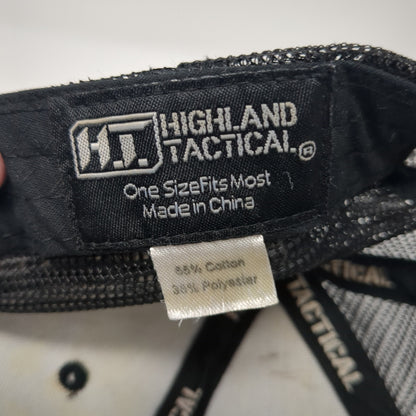 Highland Tactical Snapback Trucker Hat Black One Size USA Flag Mesh Back