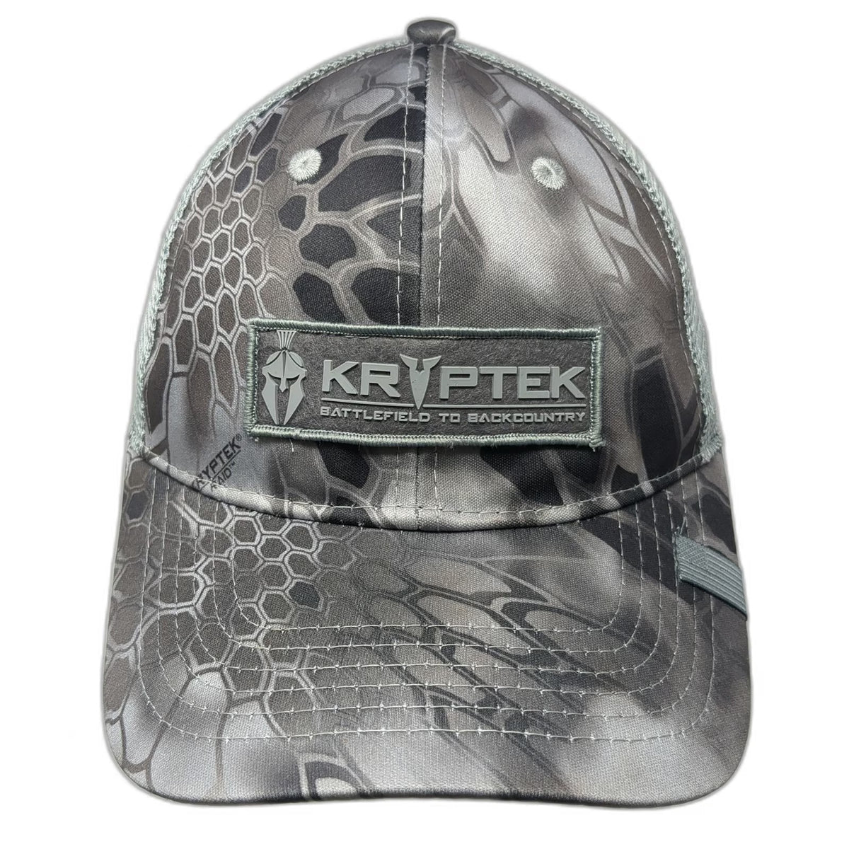 Kryptek Trucker Hat Gray Camo One Size Snapback Patch American Flag Mesh Back