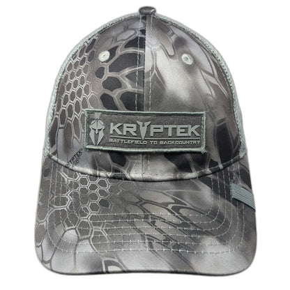 Kryptek Trucker Hat Gray Camo One Size Snapback Patch American Flag Mesh Back