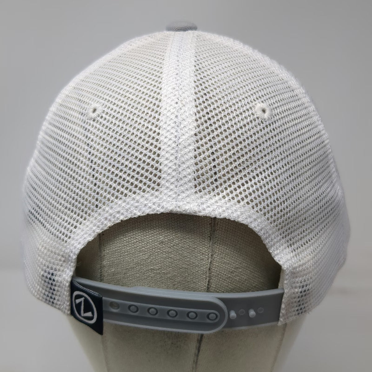 Zephyr Trucker Hat Gray White One Size Snapback Mesh Idahon Embroidered Cap
