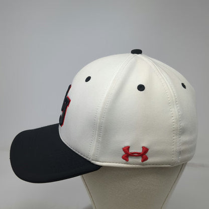 Utah Utes NCAA Under Armour Hat White Black Red S Interlocking Logo Stretch Fit