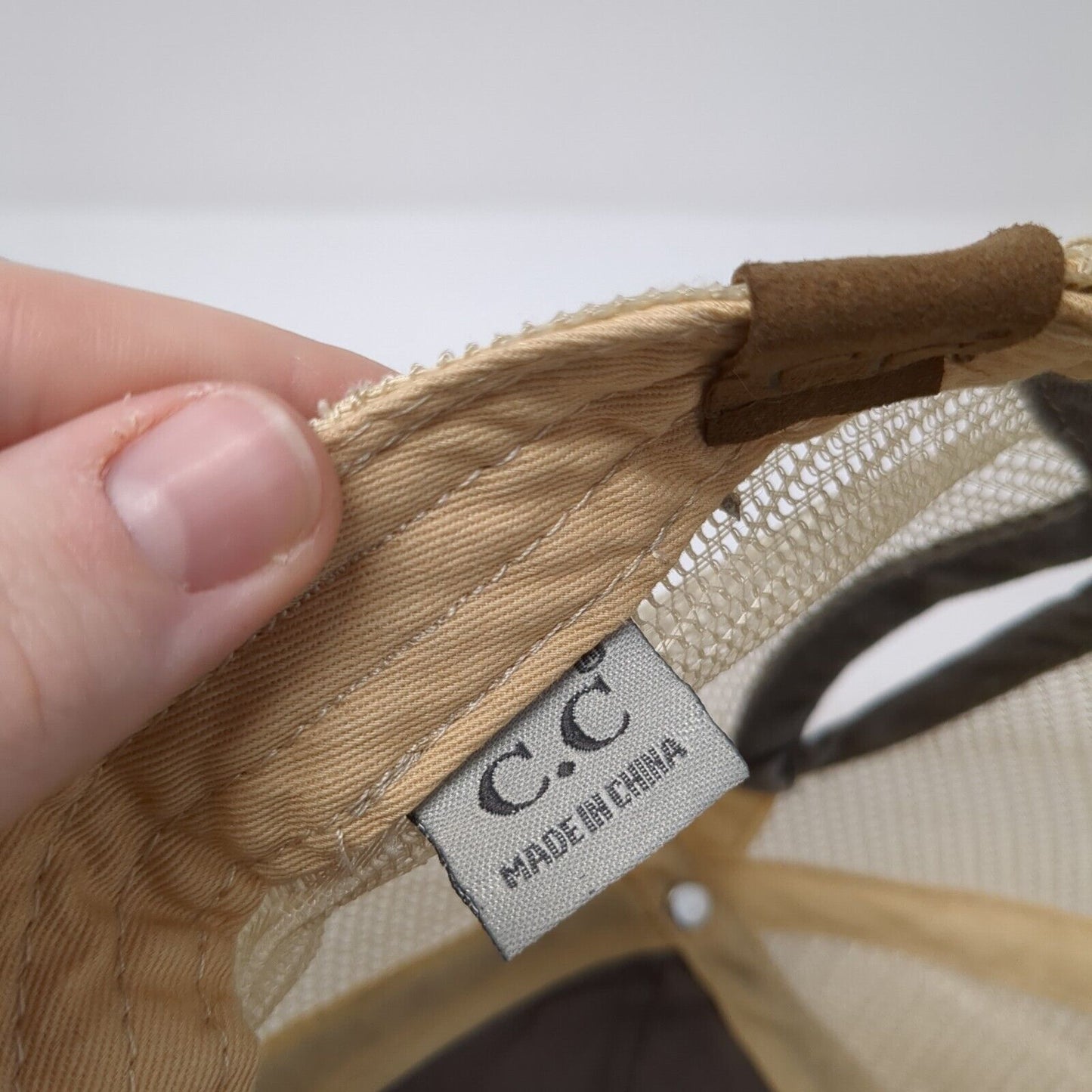 C.C Exclusives Strapback Trucker Hat Gray One Size Ponytail USA Flag