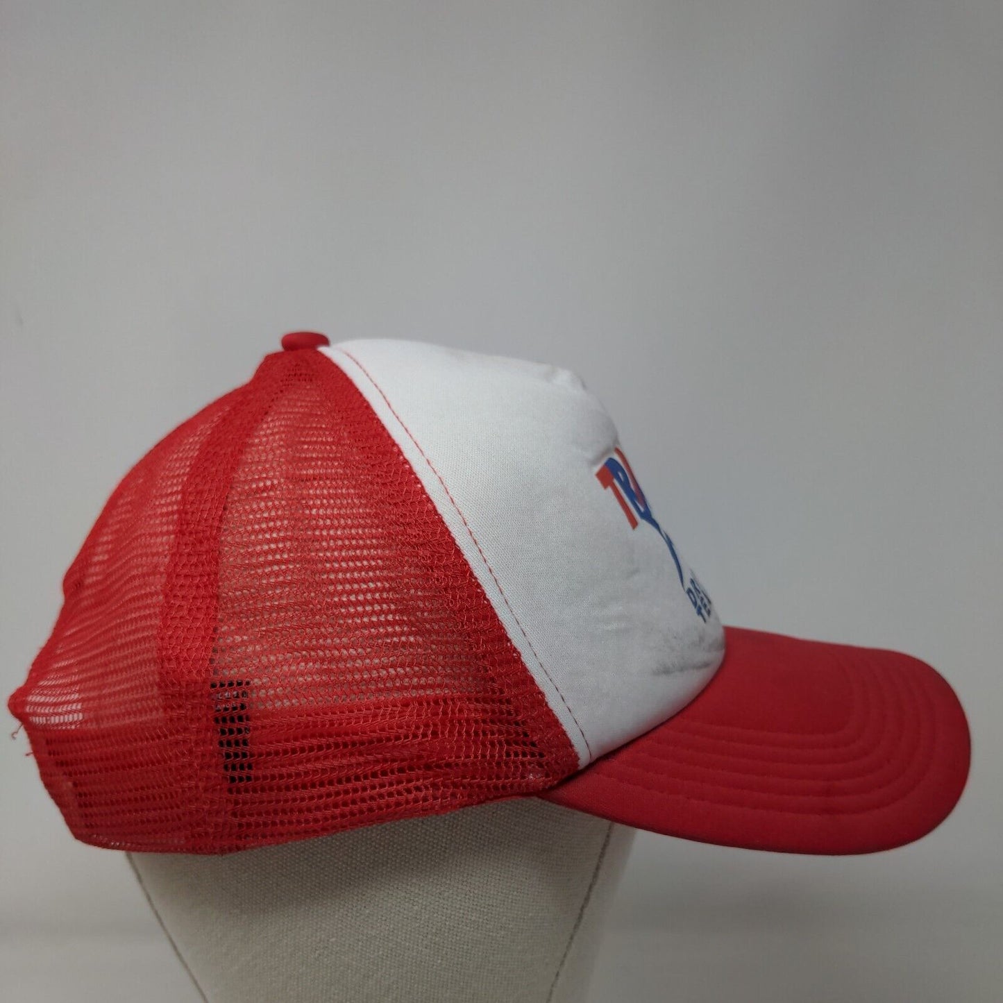 Trappin Drip Team Snapback Mesh Back Trucker Hat Red One Size Colorblock