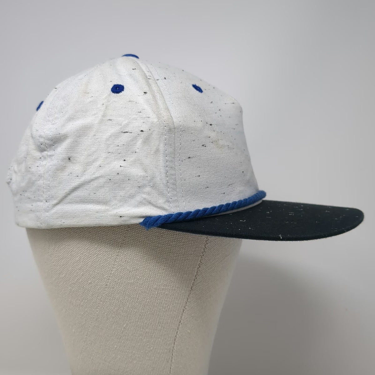 Art Class 5 Panel White One Size Flecked Rope Detail Flat Brim Snapback Hat
