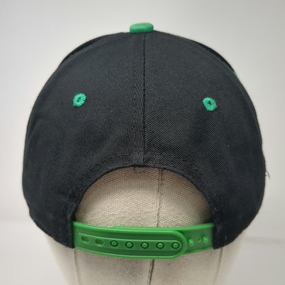 Snapback Ireland Hat Black Green One Size Shamrock Winged Shield Flat Brim Logo