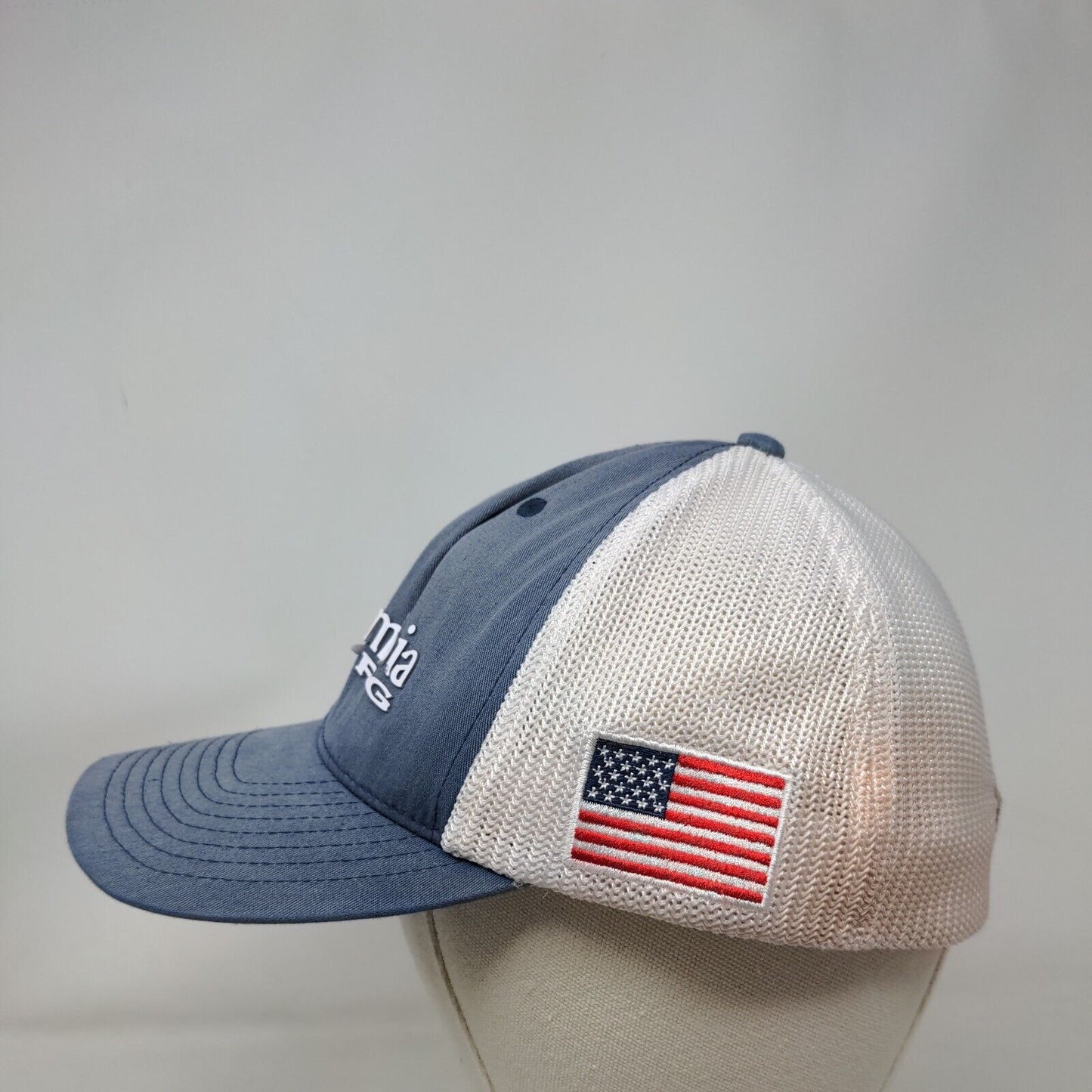 Columbia PFG Fitted Mesh Back Trucker Hat Blue One Size Colorblock Flexfit