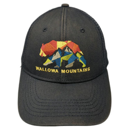 Blue 84 Trucker Hat Black One Size Wallowa Mountains Bear Geometric Mesh Oregon