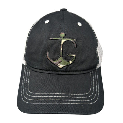 Jessie G Camo Anchor Snapback Trucker Hat Black One Size Mesh Back