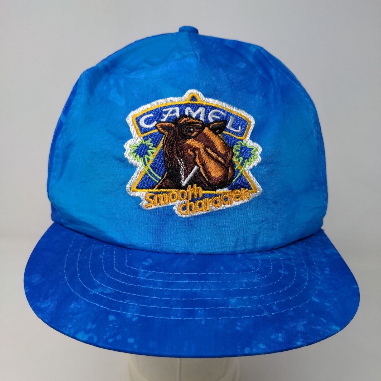Joe Camel Men's Snapback Hat Blue Adjustable 100% Nylon Embroidered Logo Vintage