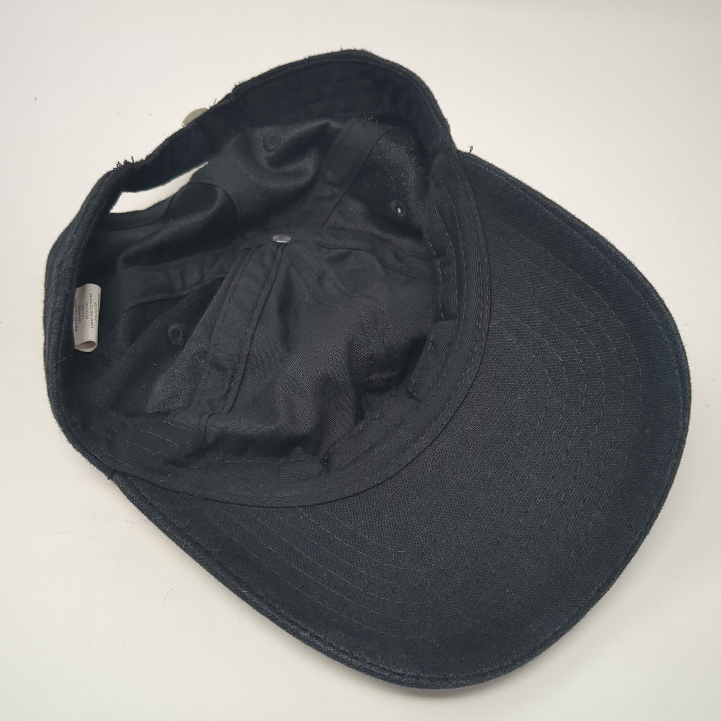 Unbranded Slideback Hat Black One Size Adjustable Vented Holes 6 Panel Blank