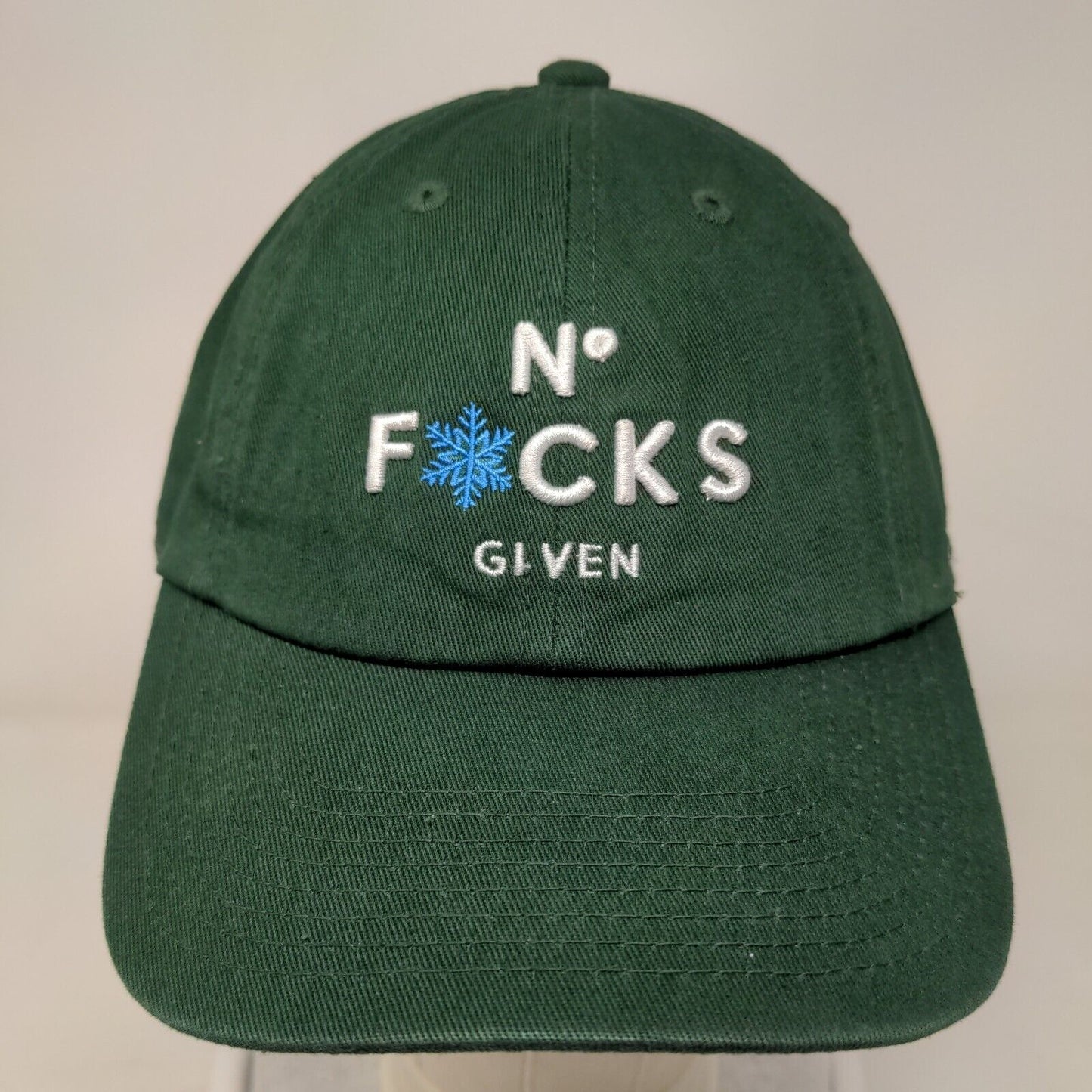No F*cks Given Slideback Hat Green One Size Embroidered Field Grade