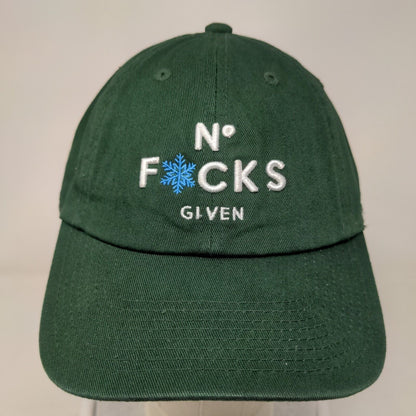 No F*cks Given Slideback Hat Green One Size Embroidered Field Grade